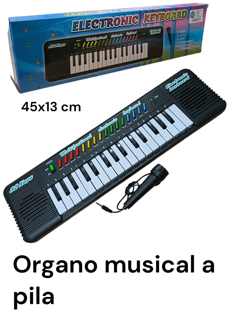 PIANO ORGANO CON MICROFONO EN CAJA ELECTRONIC KEYBOARD