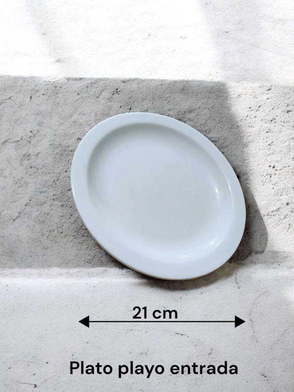 PLATO PLAYO ENTRADA 21 CM CERAMICO BLANCO 1021