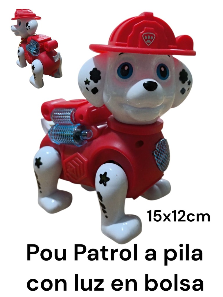 PERRO PAW PATROL A PILA CON LUCES EN BOLSA 15 CM HW24032660