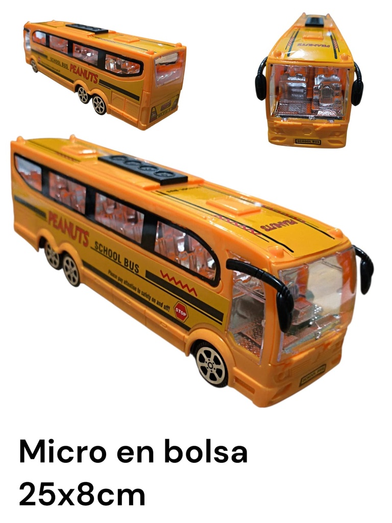 AUTOBUS  ESCOLAR EN BOLSA PEANUTS 25X7cm HWA827293
