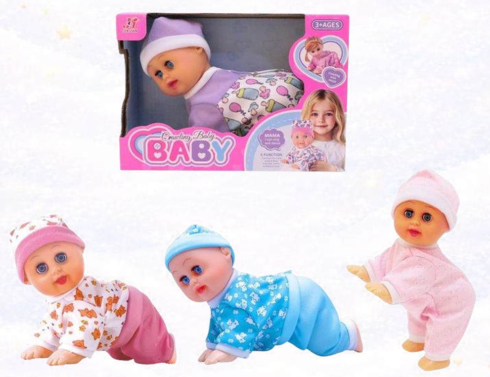 BEBE GATEADOR EN CAJA CON SONIDO 21CM