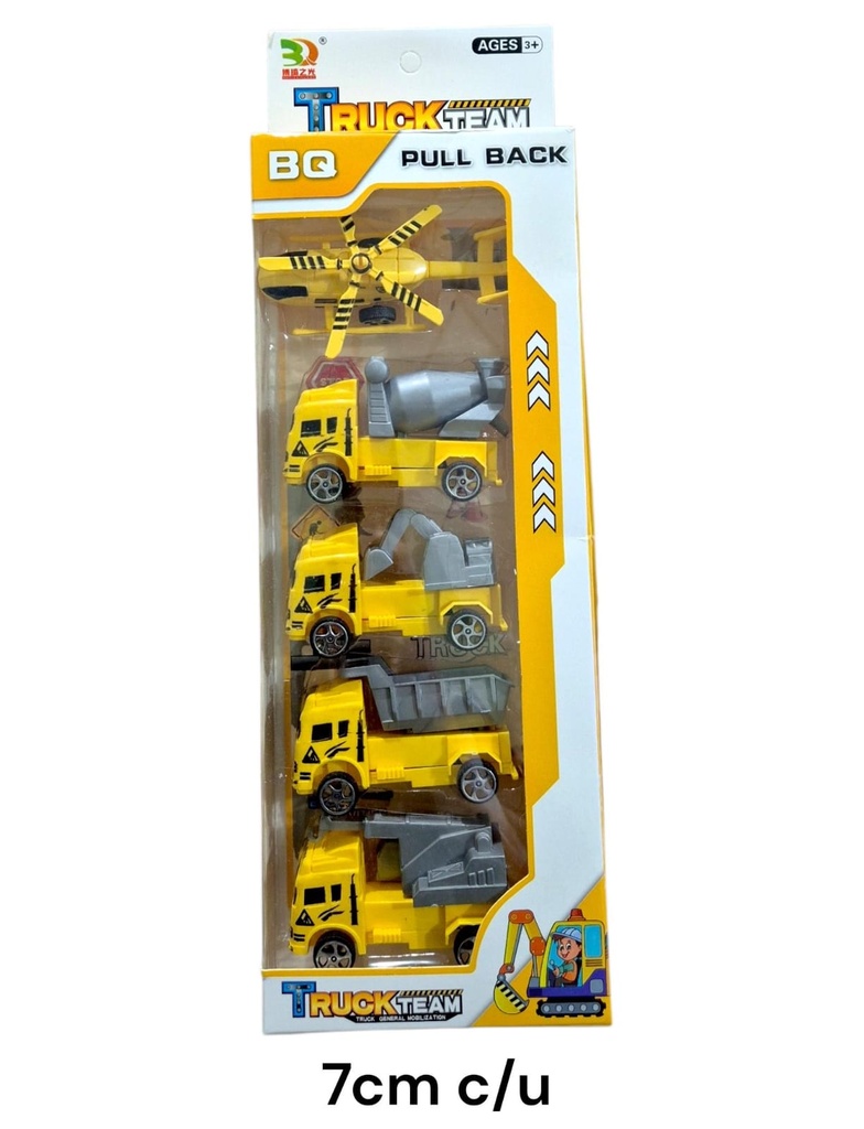 SET CAMION DE CONSTRUCCION X 5 EN CAJA  PULL BACK MKK763584