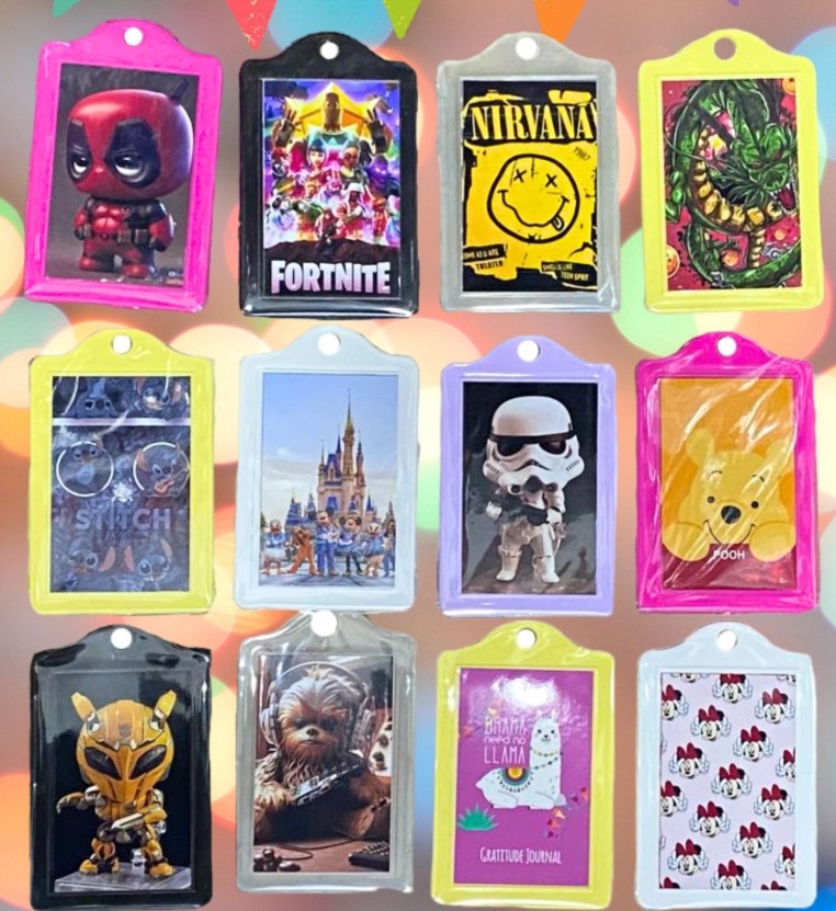 PORTA TARJETA SUBE PLASTICO PERSONAJES VARIOS