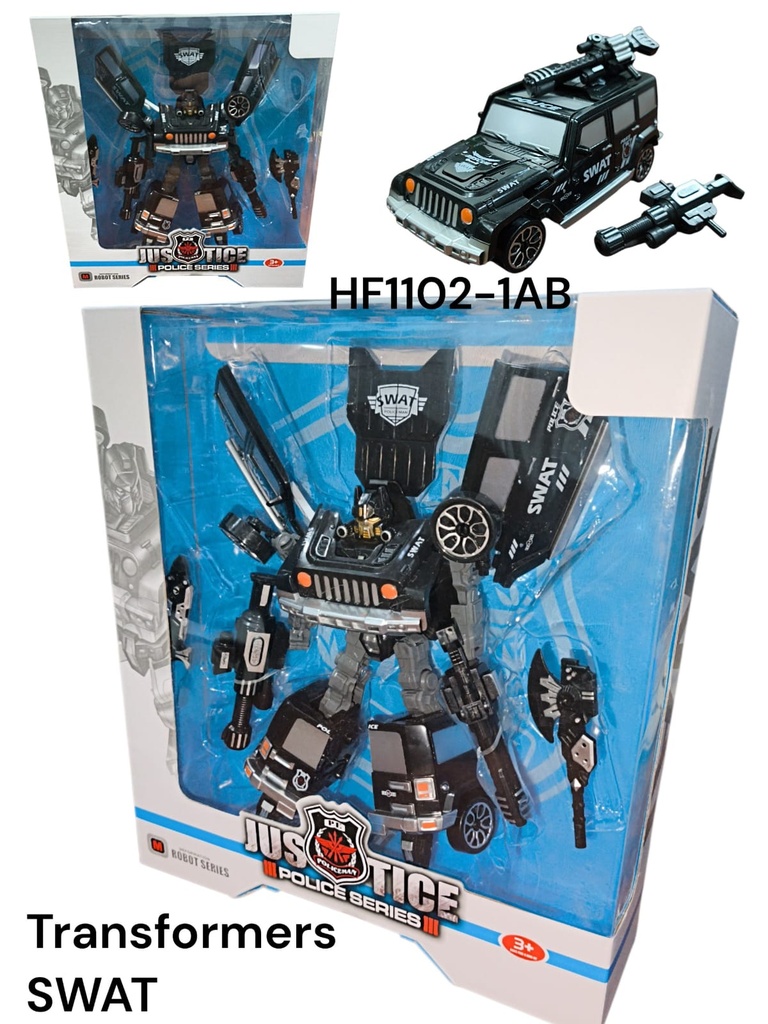 TRANSFORMER CAMIONETA JUSTICE EN CAJA POLICE HF1102-1AB