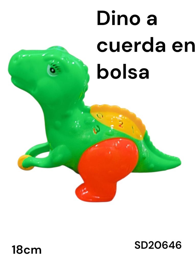 DINOSAURIO A CUERDA CON LUZ GRANDE EN BOLSA SD20646