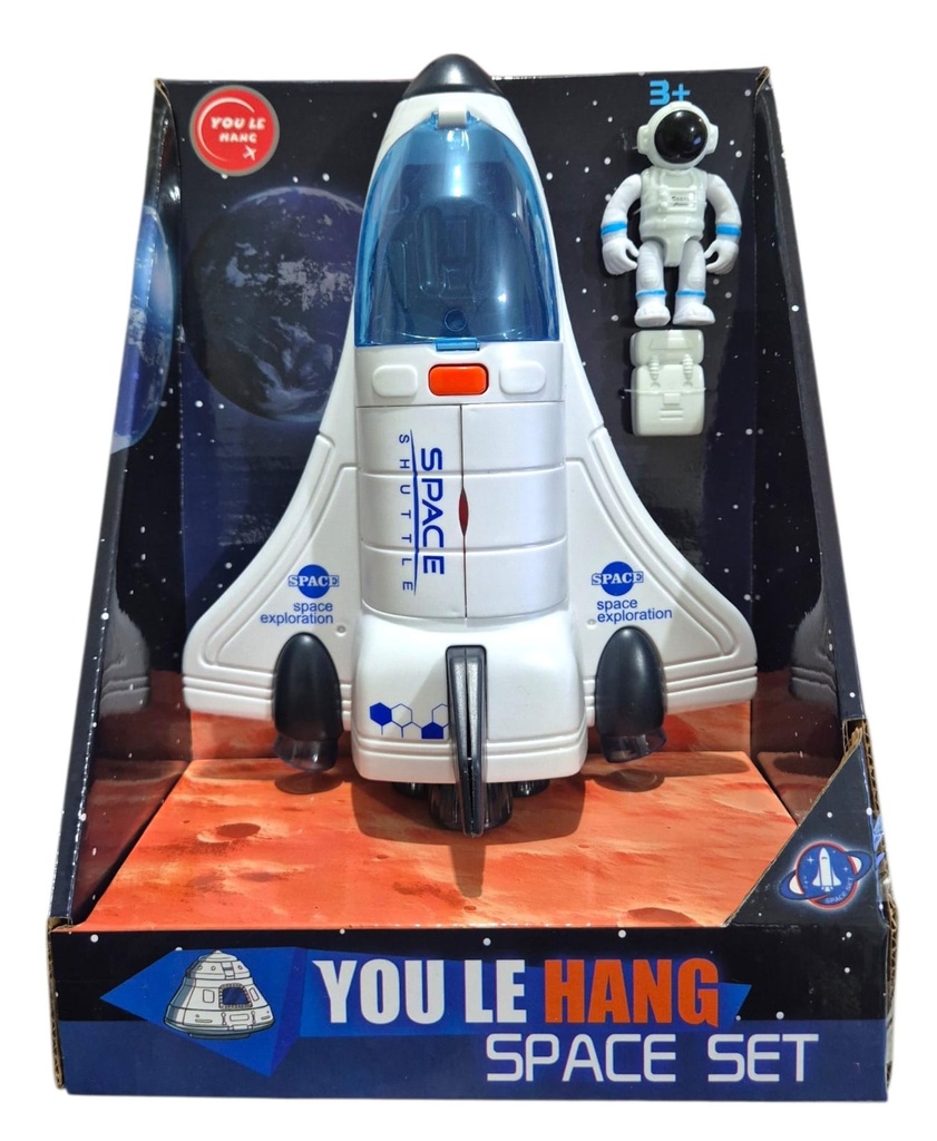 NAVE ESPACIAL CON LUZ Y SONIDO 32.5x17.5cm JY-26-028