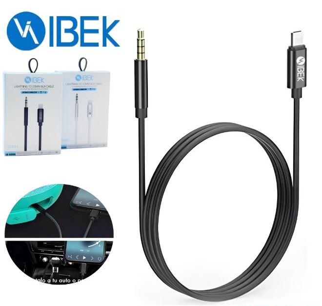 CABLE AUXILIAR PARA AURICULAR IBEK SALIDA LIGHTNING IK-A006