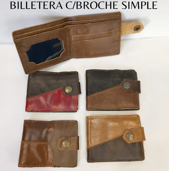 BILLETERA ANCHA CUERO CON BROCHE SIMPLE 10210