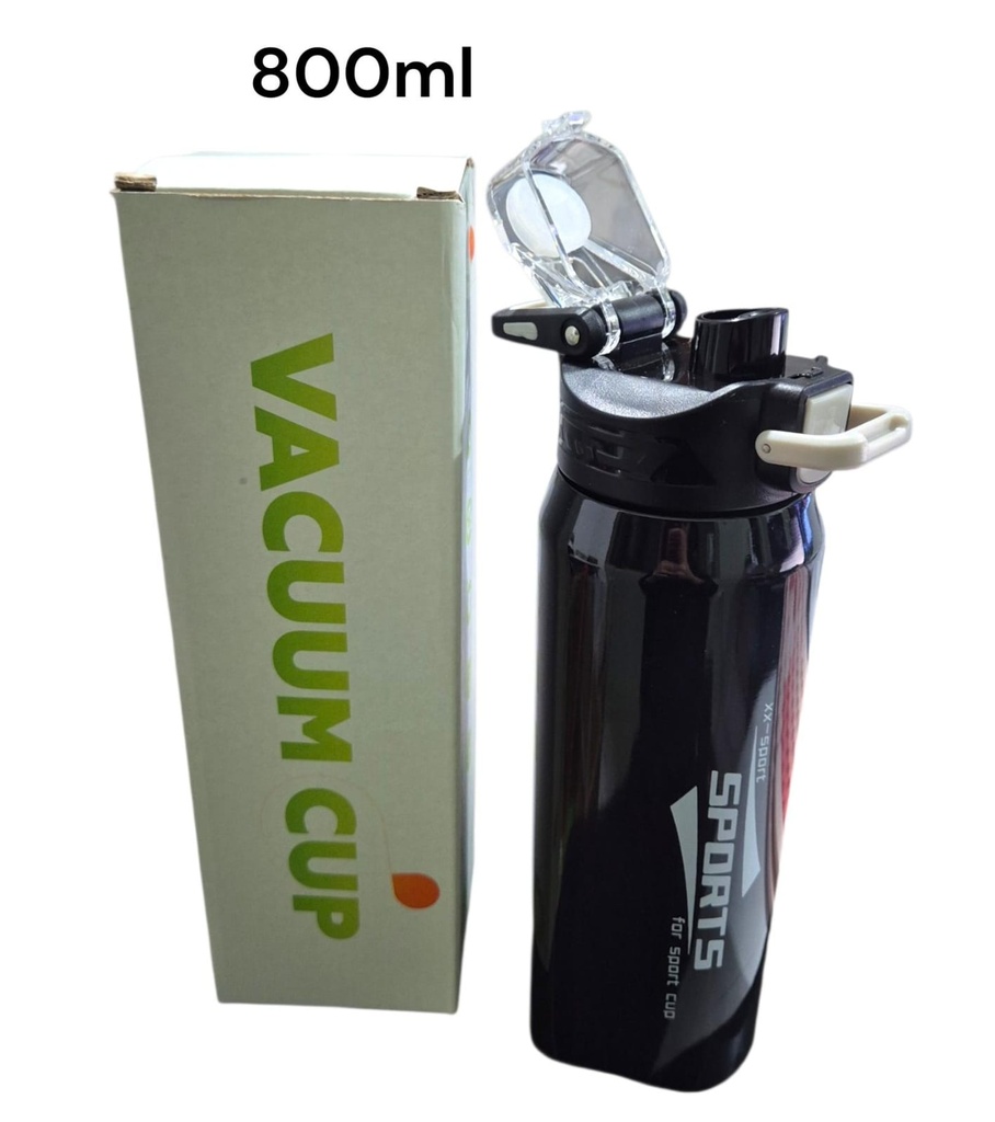 BOTELLA TERMICA SPORT 800 ML CON DOBLE CIERRE Y SORBETE CNW22185
