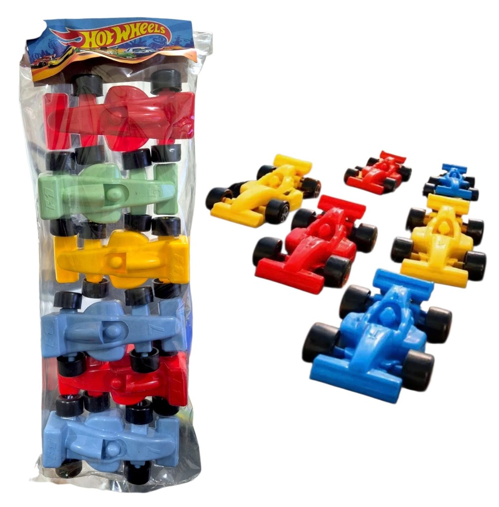AUTO DE CARRERAS F1 PLASTICO X6 COLORES VARIOS EN BOLSA HOTWHEELS