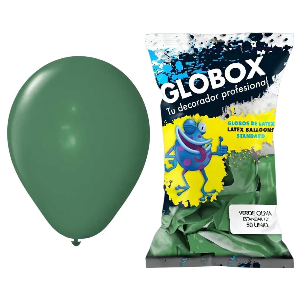 GLOBO STANDARD VERDE OLIVA 50U 12" GLOBOX