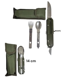 SET DE CAMPING CUCHARA,CUCHILLO, EN ESTUCHE VERDE KT0247