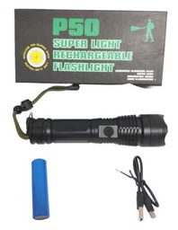 LINTERNA METAL RECARGABLE EN CAJA P50