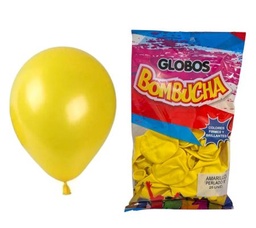 GLOBO BOMBUCHA AMARILLO PERLADO 25 UNI 9"