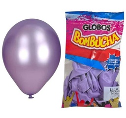 GLOBO BOMBUCHA LILA PERLADO 25 UNI 9"