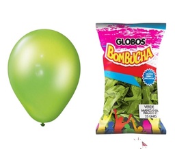 GLOBO BOMBUCHA VERDE MANZANA 9`` PERLADO X 25