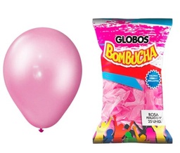 GLOBO BOMBUCHA ROSA PERLADO 25 UNI 9" X 40