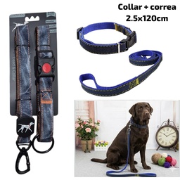 COLLAR C/ CORREA JEAN PERRO GRANDE 2.5X120CM  23-499D YABEIBI