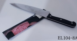 CUCHILLO DE COCINA MANGO NEGRO 2.3MM DE GROSOR EL104-8A