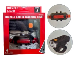 LUZ DE BICI DELANTERA Y TRASERA RECARGABLE HY035 SH271