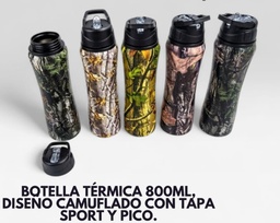 BOTELLA TERMICA 800 ML CAMUFLADO CON PICO CNW22206