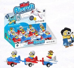 AVION MINI A FRICCIÓN MINIONS 10X10CM EN EXIBIDOR X12 PRECIO UNITARIO