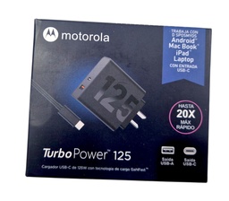 CARGADOR MOTOROLA 125W SALIDA USB Y TIPO C