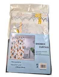 CORTINA DE BAÑO ESTAMPADA GANCHO DE PLASTICO EN BOLSA 180X180CM SC-103