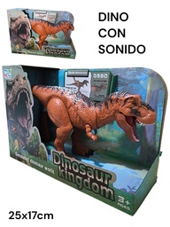 DINOSAURIO EN CAJA EXIBIDORA KINGDOM CON SONIDO 27X18 CM