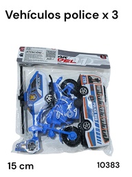 MOTO/MICRO/HELICOPTERO EN BOLSA POLICE 15 CM 729-103B3
