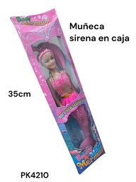 MUÑECA SIRENA EN CAJA  EXHIBIDORA MAGIC MERMAID PK4210