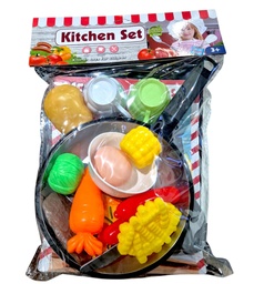 SET DE COCINA VERDURAS CON SARTEN Y UTENCILIOS EN BOLSA PVC HW 22123669