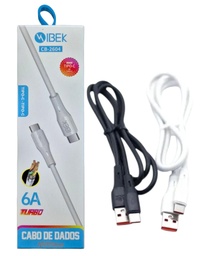 CABLE DE TIPO C A TIPO C IBEK BLANCO Y NEGRO CB-2604 6A TURBO