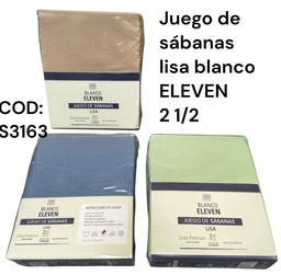 JUEGO DE SABANAS LISA BLANCO ELEVEN 2 1/2 PLAZA S3163
