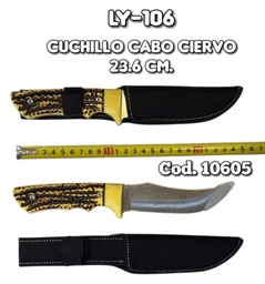 CUCHILLO MANGO CABO CIERVO 23.6CM CON ESTUCHE LY-106