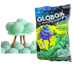 GLOBO VERDE PASTEL 12" 50U GLOBOX 56872