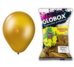 GLOBO DORADO PERLADO 12" 50U GLOBOX 50054