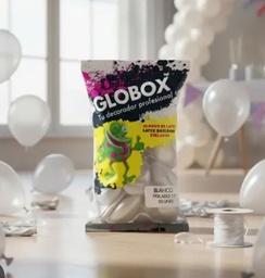 GLOBO BLANCO PERLADO 12" 50U GLOBOX 50016