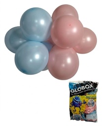 GLOBO MIX DE COLORES REVELACION 12" 40 UNI GLOBOX 73631